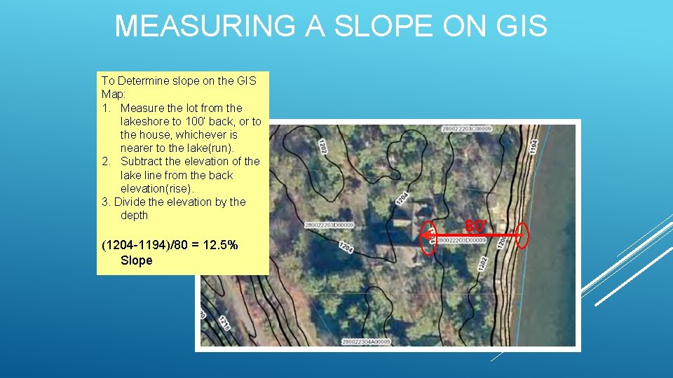 MEASURING A SLOPE ON GIS To Determine slope on the GIS Map: 1. Measure