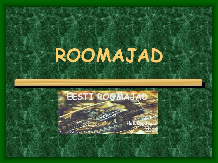 ROOMAJAD EESTI ROOMAJAD Heli Pundonen 2009 ROOMAJAD EESTI ROOMAJAD Heli Pundonen 2009