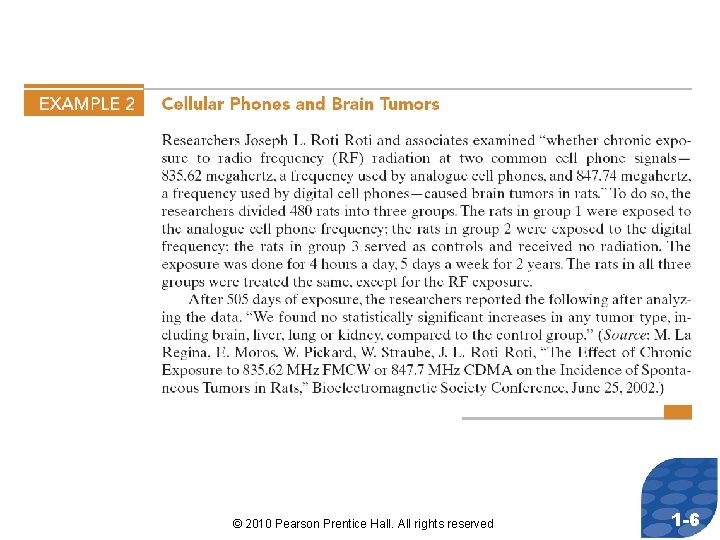 © 2010 Pearson Prentice Hall. All rights reserved 1 -6 