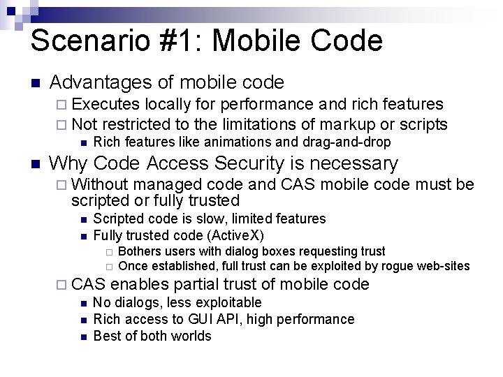 Security and the NET Framework Code Access Security