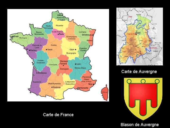 Carte de Auvergne Carte de France Blason de Auvergne 