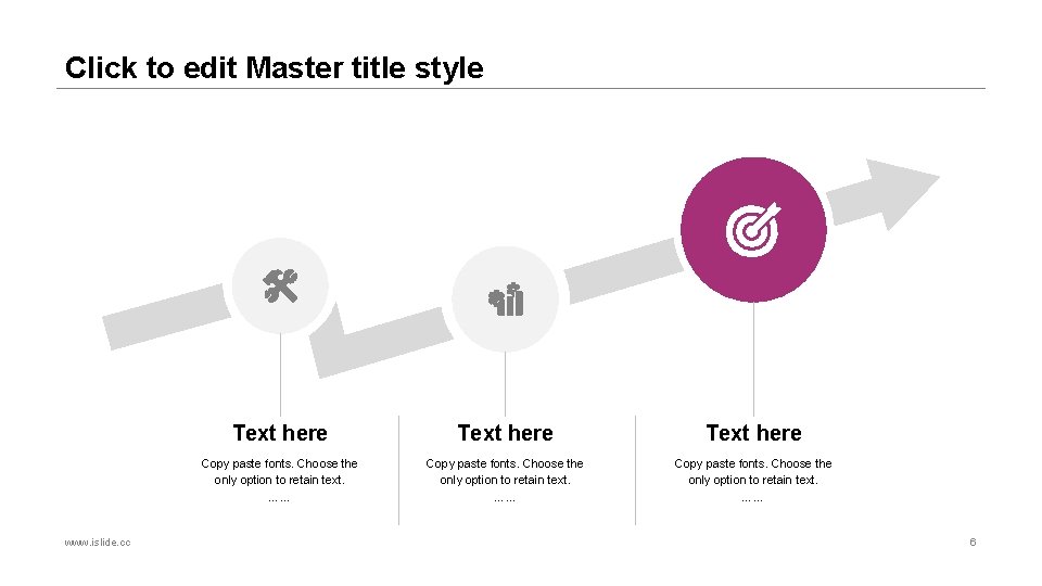 Click to edit Master title style www. islide. cc Text here Copy paste fonts.