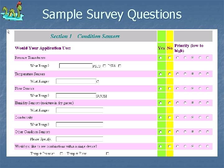 Sample Survey Questions 