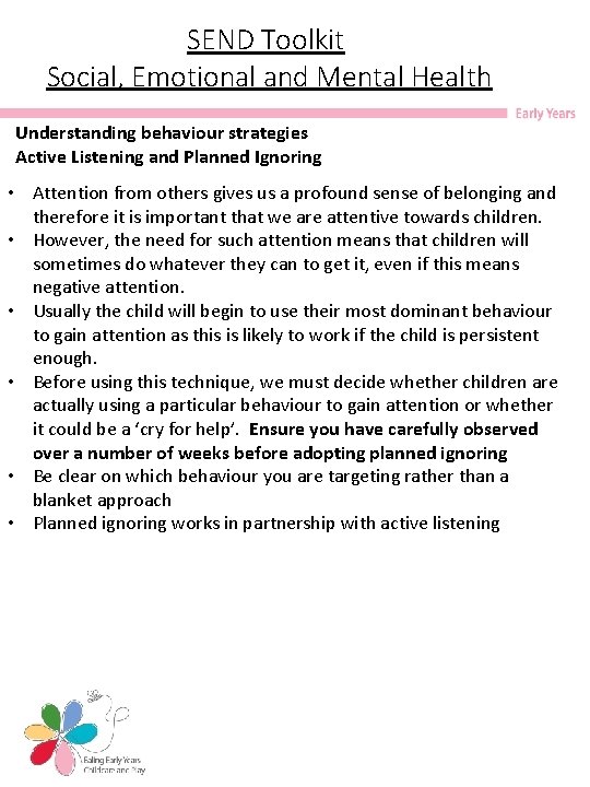 SEND Toolkit Social Emotional and Mental Health Understanding