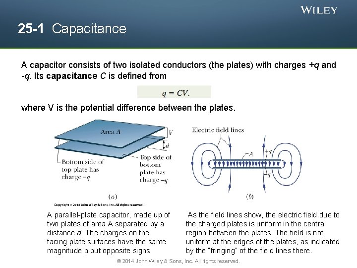 25 -1 Capacitance A capacitor consists of two isolated conductors (the plates) with charges