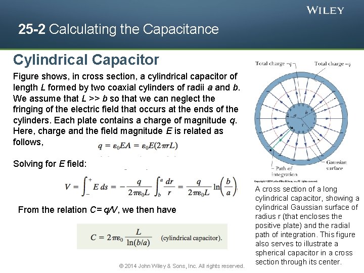 25 -2 Calculating the Capacitance Cylindrical Capacitor Figure shows, in cross section, a cylindrical