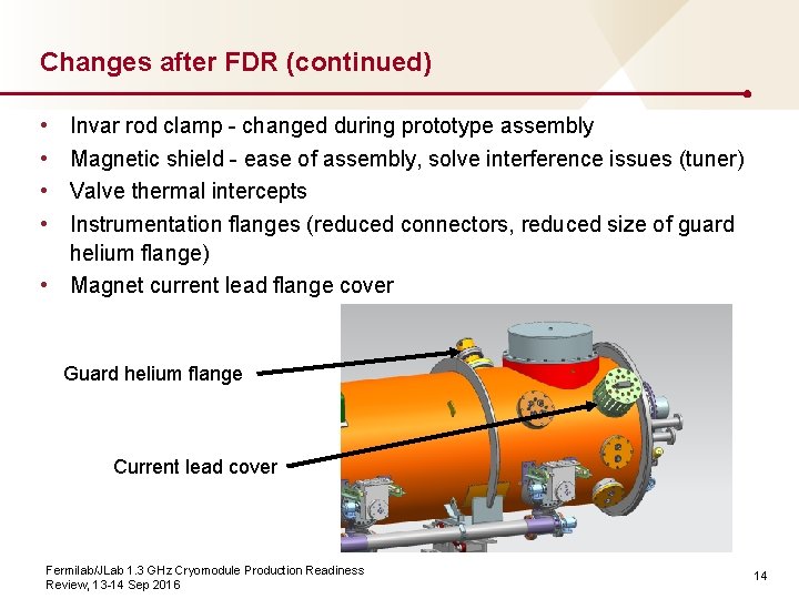 Changes after FDR (continued) • • Invar rod clamp - changed during prototype assembly