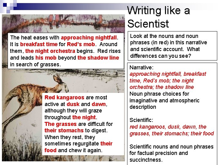 Writing like a Scientist The heat eases with approaching nightfall. It is breakfast time