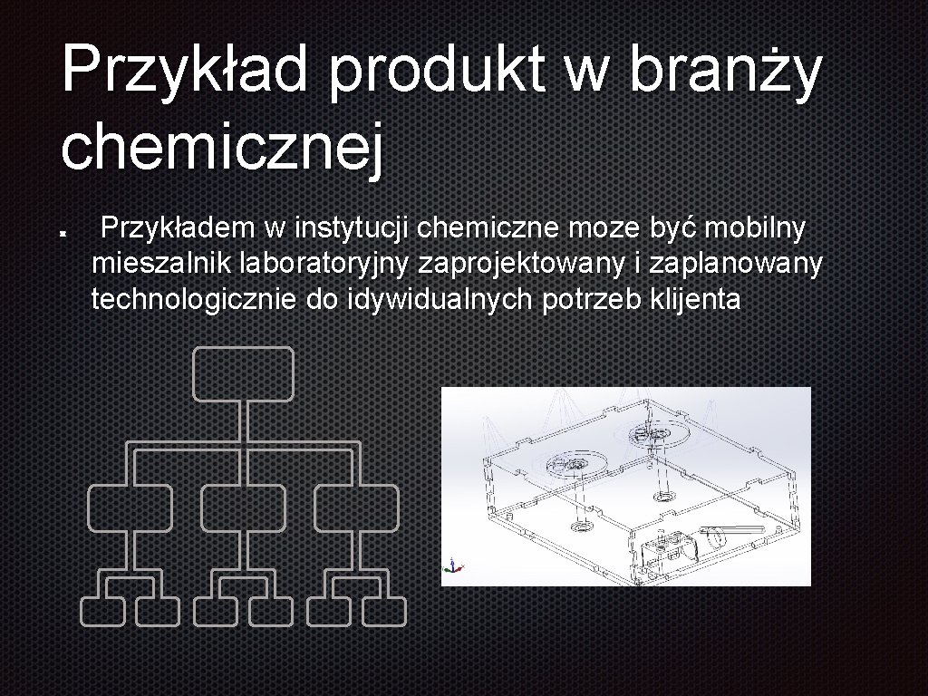 Przykład produkt w branży chemicznej Przykładem w instytucji chemiczne moze być mobilny mieszalnik laboratoryjny