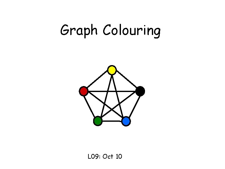 Graph Colouring L 09: Oct 10 