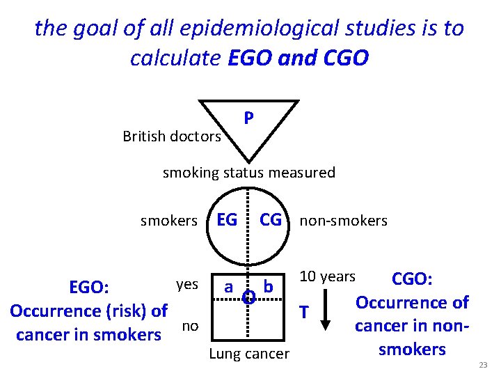 the goal of all epidemiological studies is to calculate EGO and CGO P British