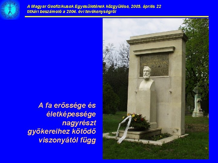 A Magyar Geofizikusok Egyesületének közgyűlése, 2005. április 22 titkári beszámoló a 2004. évi tevékenységről