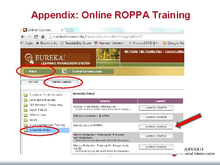 Appendix: Online ROPPA Training 11 
