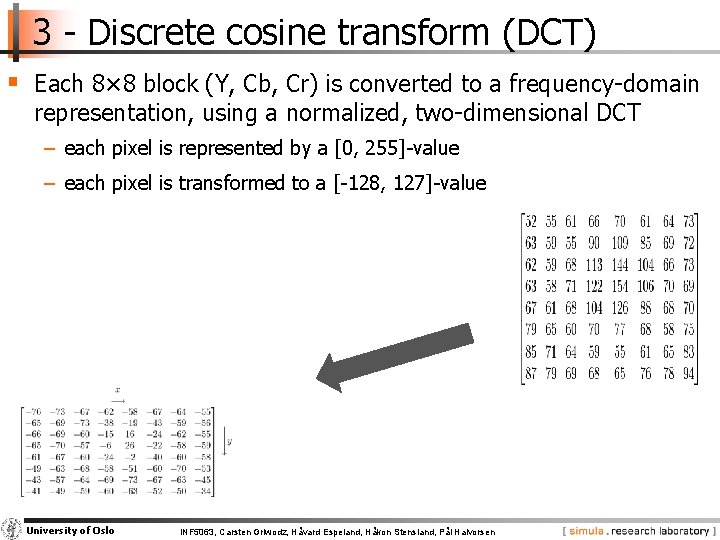 3 - Discrete cosine transform (DCT) § Each 8× 8 block (Y, Cb, Cr)