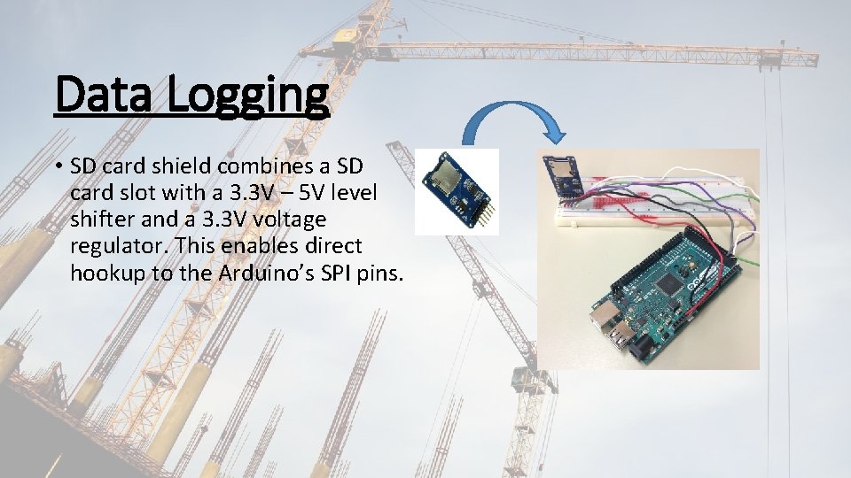 Data Logging • SD card shield combines a SD card slot with a 3.