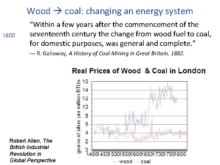 Wood coal: changing an energy system 1600 “Within a few years after the commencement