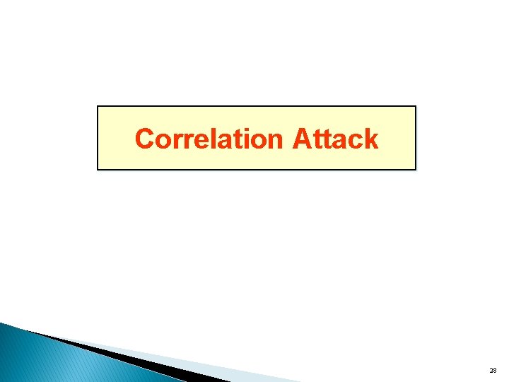 Correlation Attack 28 