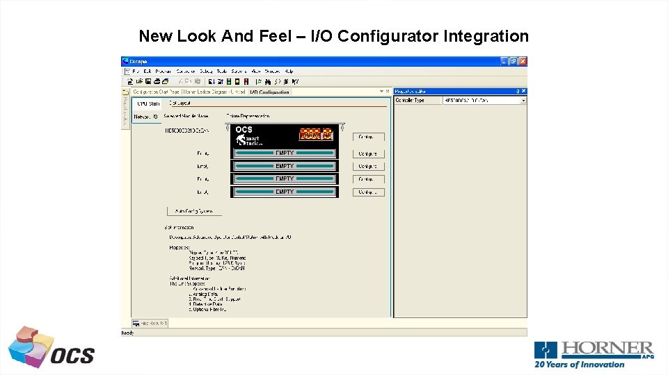 New Look And Feel – I/O Configurator Integration 