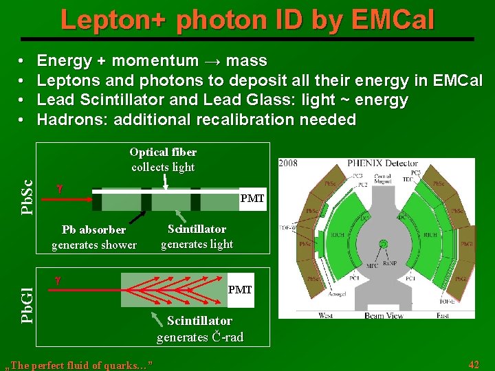 Lepton+ photon ID by EMCal • • Energy + momentum → mass Leptons and