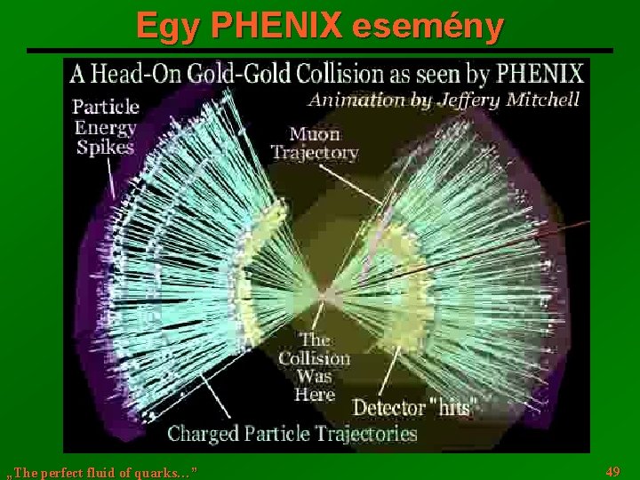 Egy PHENIX esemény „The perfect fluid of quarks…” 49 