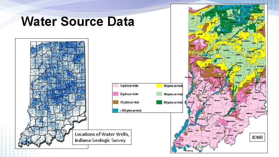 Water Source Data Locations of Water Wells, Indiana Geologic Survey IDNR 
