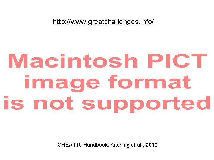 http: //www. greatchallenges. info/ GREAT 10 Handbook, Kitching et al. , 2010 