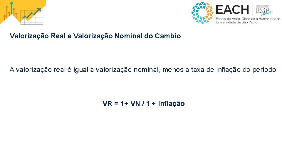 Valorização Real e Valorização Nominal do Cambio A valorização real é igual a valorização