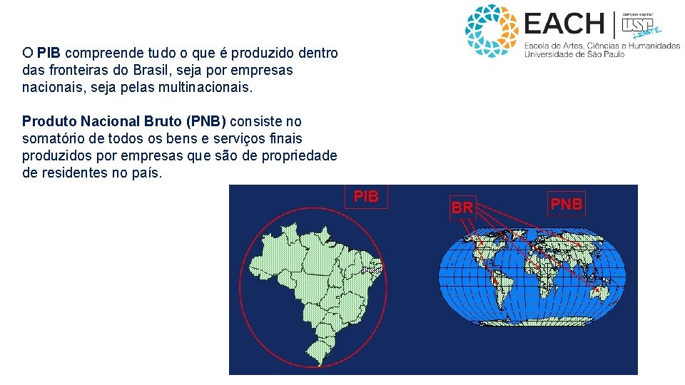O PIB compreende tudo o que é produzido dentro das fronteiras do Brasil, seja