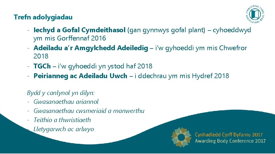 Trefn adolygiadau - Iechyd a Gofal Cymdeithasol (gan gynnwys gofal plant) – cyhoeddwyd ym