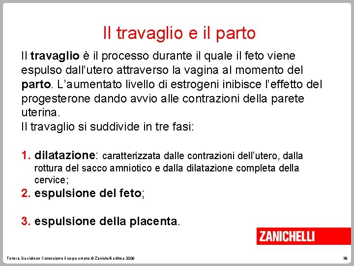 Il travaglio e il parto Il travaglio è il processo durante il quale il