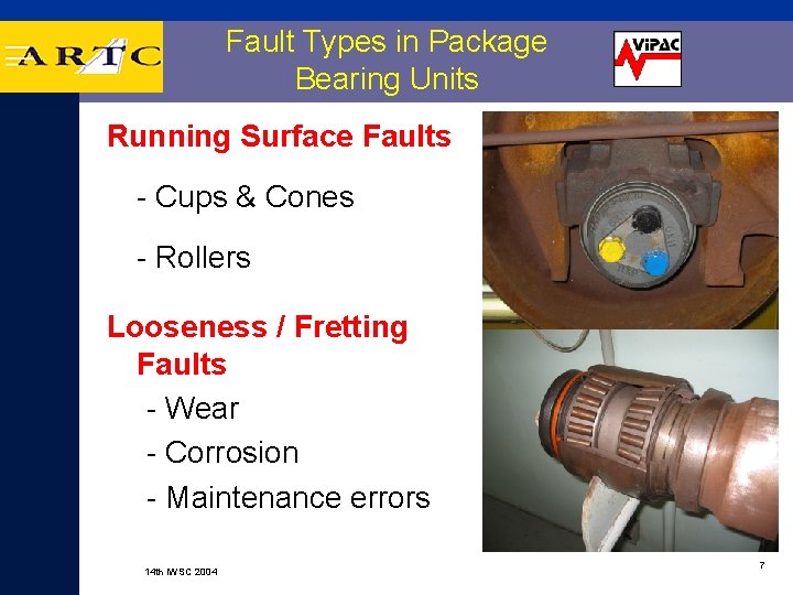 Fault Types in Package Bearing Units Running Surface Faults - Cups & Cones -