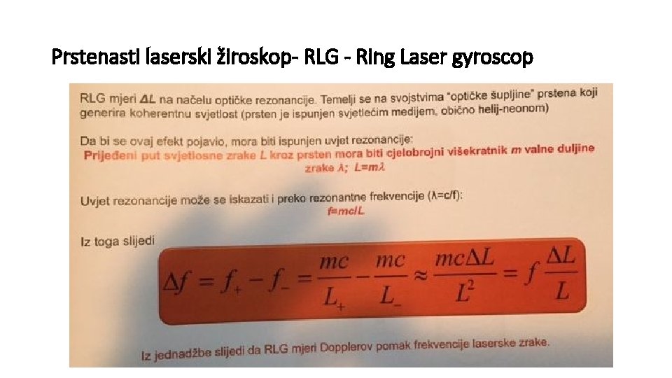 Prstenasti laserski žiroskop- RLG - Ring Laser gyroscop 