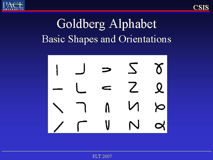 CSIS Goldberg Alphabet Basic Shapes and Orientations PLT 2007 