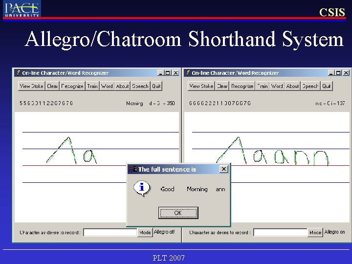 CSIS Allegro/Chatroom Shorthand System PLT 2007 