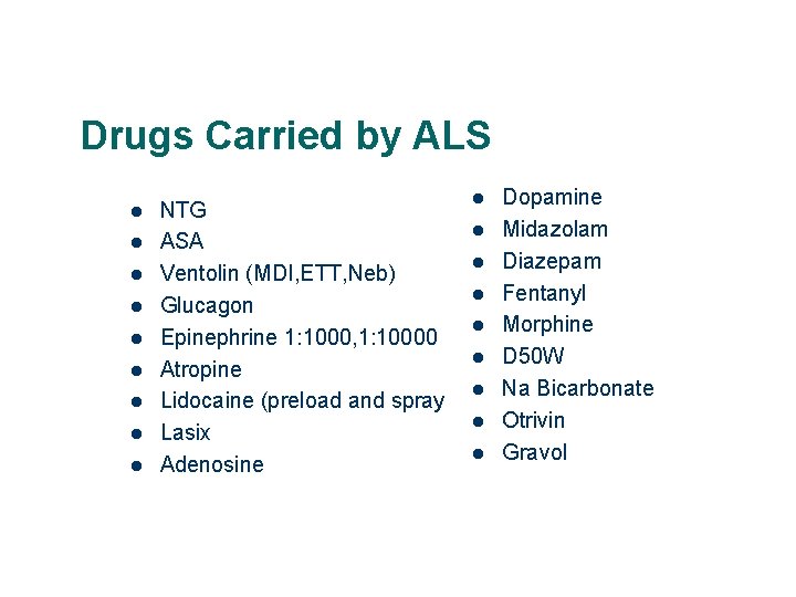 Introduction to ALS Sir Sandford Fleming Outline l