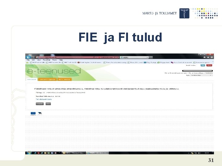 FIE ja FI tulud 31 