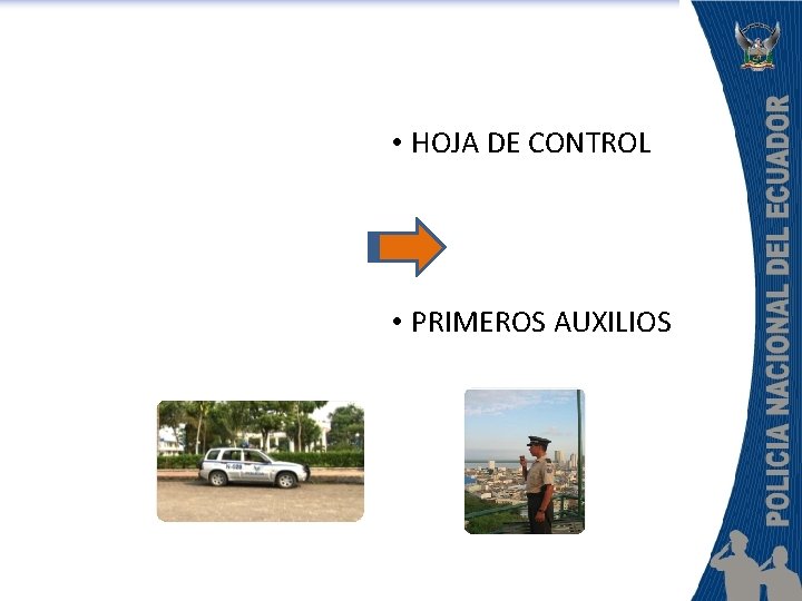  • HOJA DE CONTROL • PRIMEROS AUXILIOS 