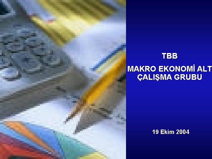 TBB MAKRO EKONOMİ ALT ÇALIŞMA GRUBU 19 Ekim 2004 