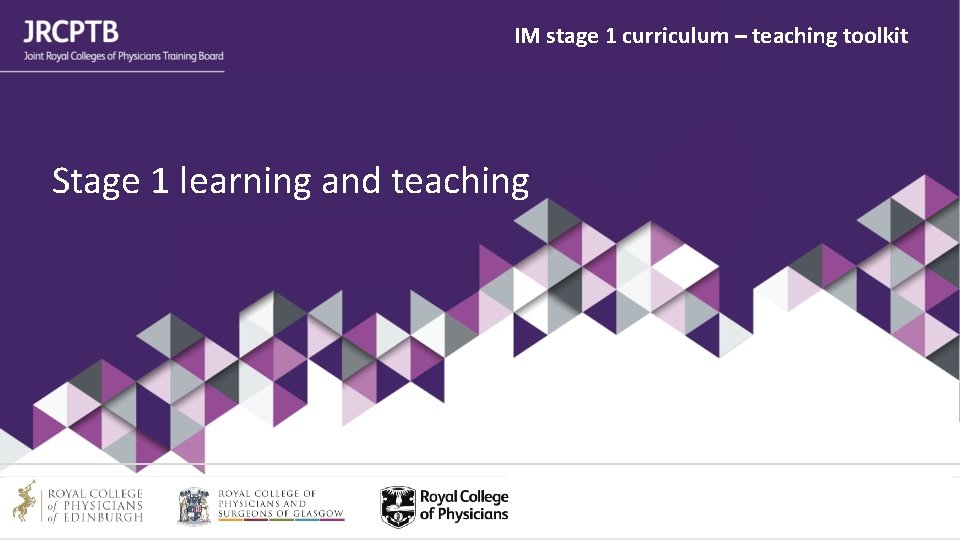 IM stage 1 curriculum – teaching toolkit Stage 1 learning and teaching 