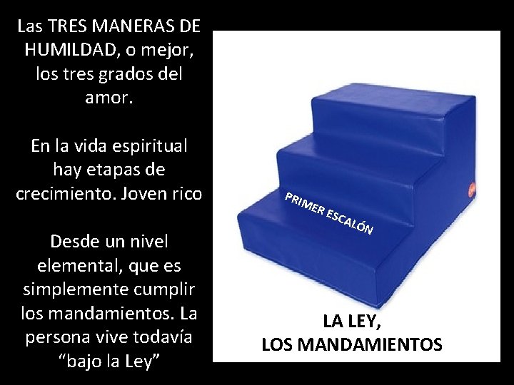 Las TRES MANERAS DE HUMILDAD, o mejor, los tres grados del amor. En la