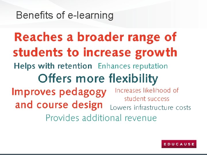 Benefits of e-learning 
