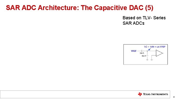 SAR ADC Architecture: The Capacitive DAC (5) Based on TLV- Series SAR ADCs 9