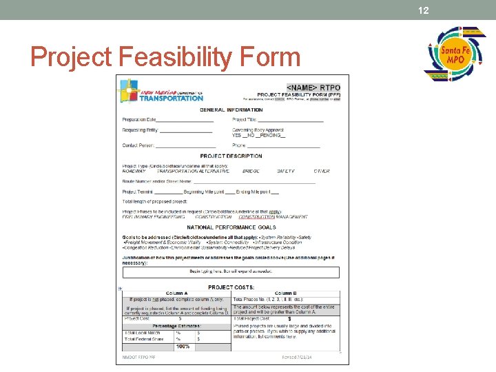 12 Project Feasibility Form 