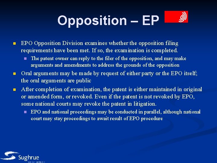 Opposition – EP n EPO Opposition Division examines whether the opposition filing requirements have