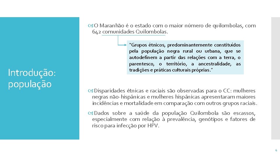  O Maranhão é o estado com o maior número de quilombolas, com 642