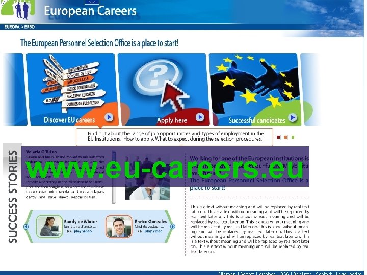 www. eu-careers. eu 18 th February 2010 EPSO PRESENTATION 