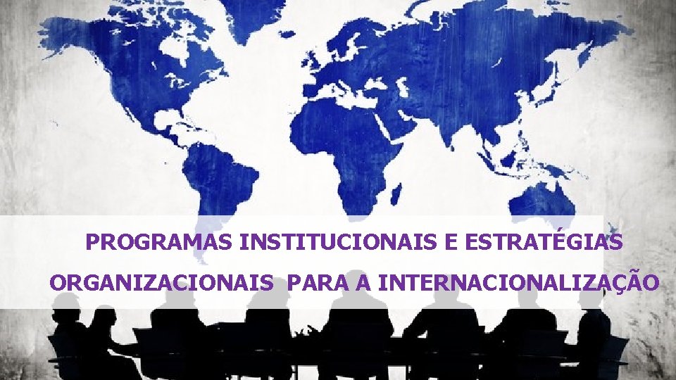 PROGRAMAS INSTITUCIONAIS E ESTRATÉGIAS ORGANIZACIONAIS PARA A INTERNACIONALIZAÇÃO 