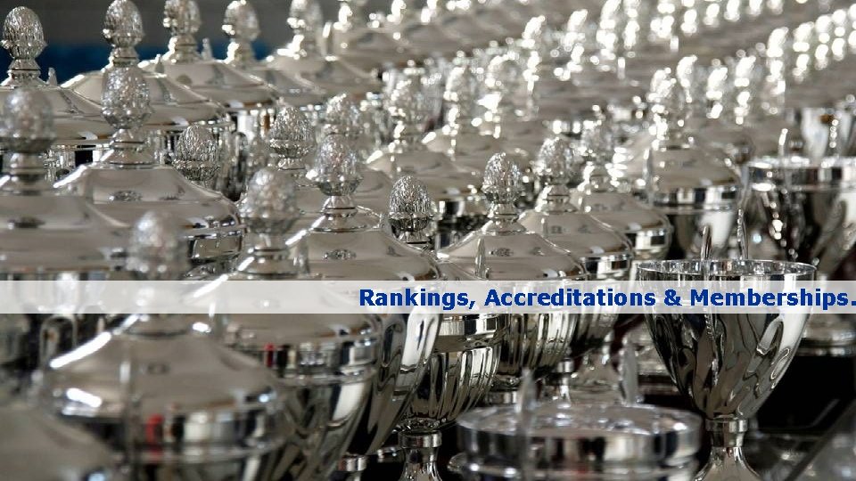 Rankings, Accreditations & Memberships. 