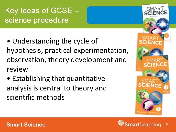 Key Ideas of GCSE – science procedure • Understanding the cycle of hypothesis, practical