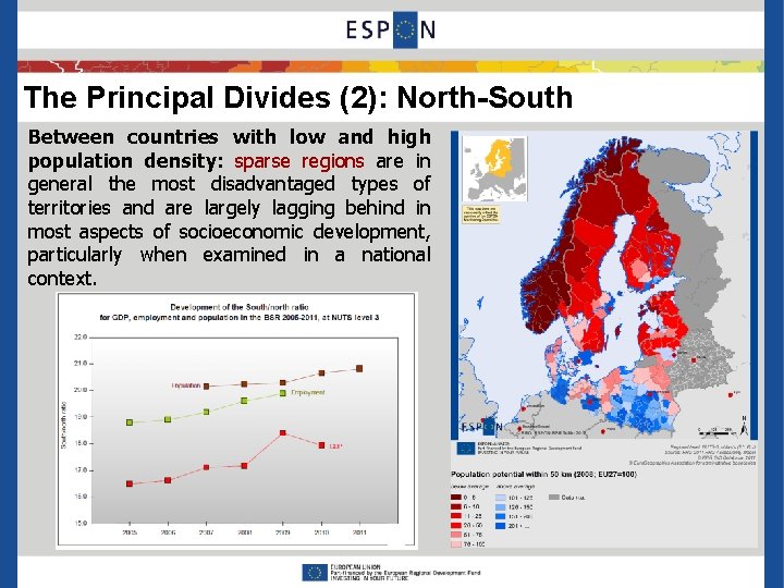 The Principal Divides (2): North-South Between countries with low and high population density: sparse